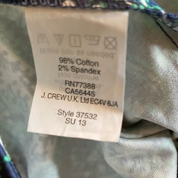 J Crew The Pencil Skirt Women’s Size 2 & 4 Greens Blue White Paisley Pattern - Picture 6 of 7